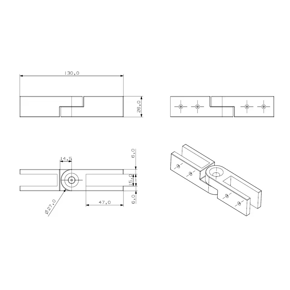 180-Degree Double-Sided Glass Clamps - Hengke Casting product image 3