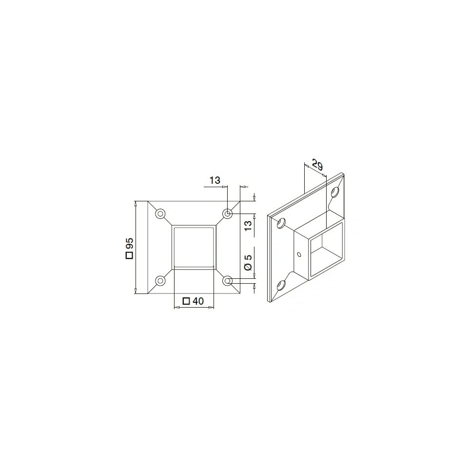Square Tube Base Flanges - Hengke Casting product image 2